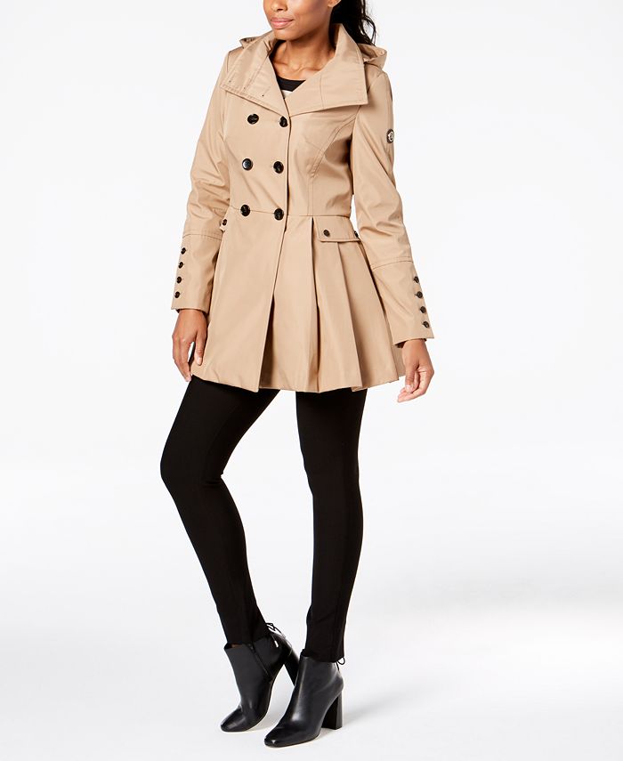 Calvin Klein Double-Breasted Skirted Raincoat & Reviews - Coats & Jackets -  Women - Macy's