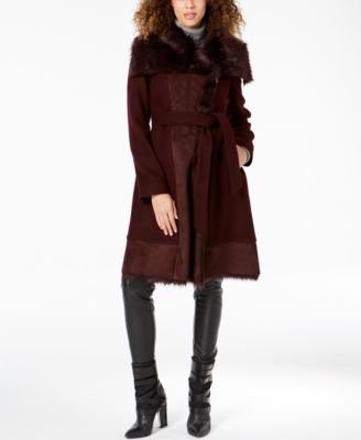 faux fur trim coat