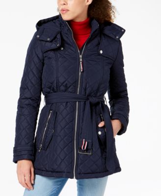 tommy jeans long padded hooded coat