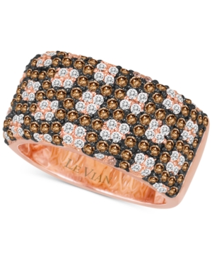 image of Le Vian Chocolatier Diamond Pave Wide Statement Ring (1-3/8 ct. t.w.) in 14k Rose Gold