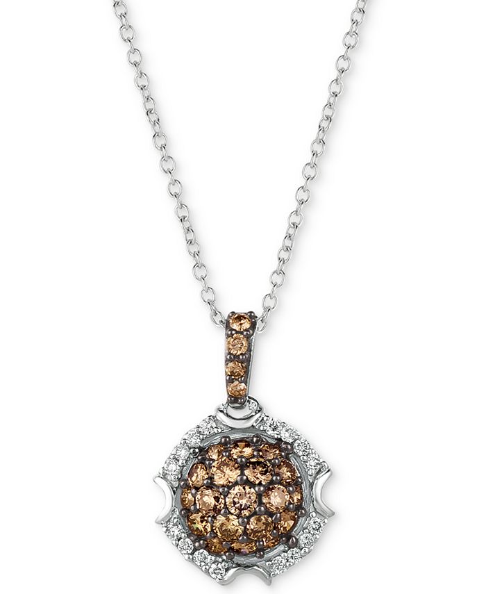 Le Vian - Diamond Cluster 18" Pendant Necklace (5/8 ct. t.w.) in 14k White Gold