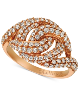 image of Le Vian Diamond Knot Ring (1-1/6 ct. t.w.) in 14k Rose Gold