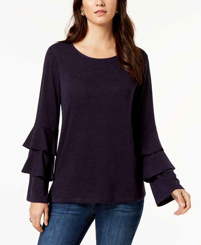 Style & Co Petite Double Bell Sleeve Top, Created for Macy's - Macy's