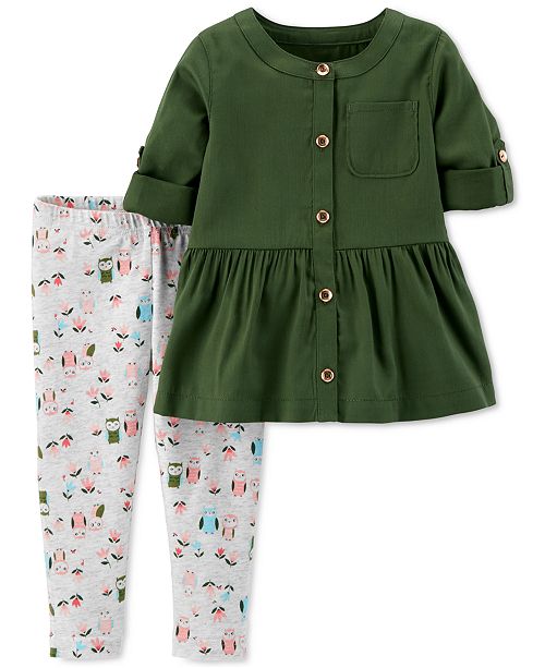 Carter S Baby Girls 2 Pc Owl Print Outfit Set Reviews Sets
