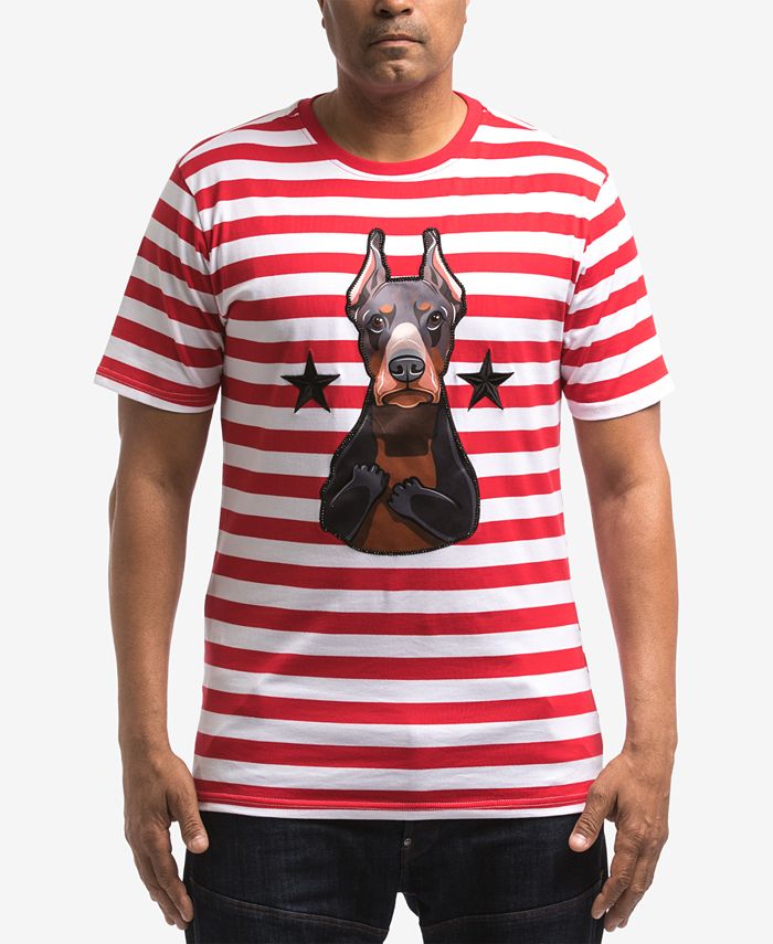 Hudson NYC Men's Striped Doberman Graphic T-Shirt - Macy's
