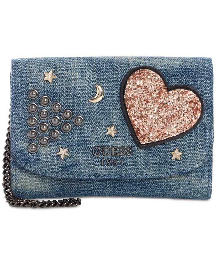 GUESS In Love Denim Double Date Wallet Macy s
