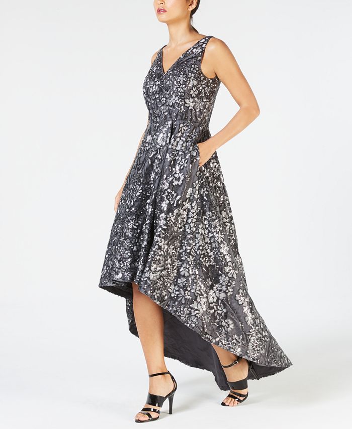 Calvin Klein High-Low Sequin-Embroidered Gown & Reviews - Dresses - Women -  Macy's