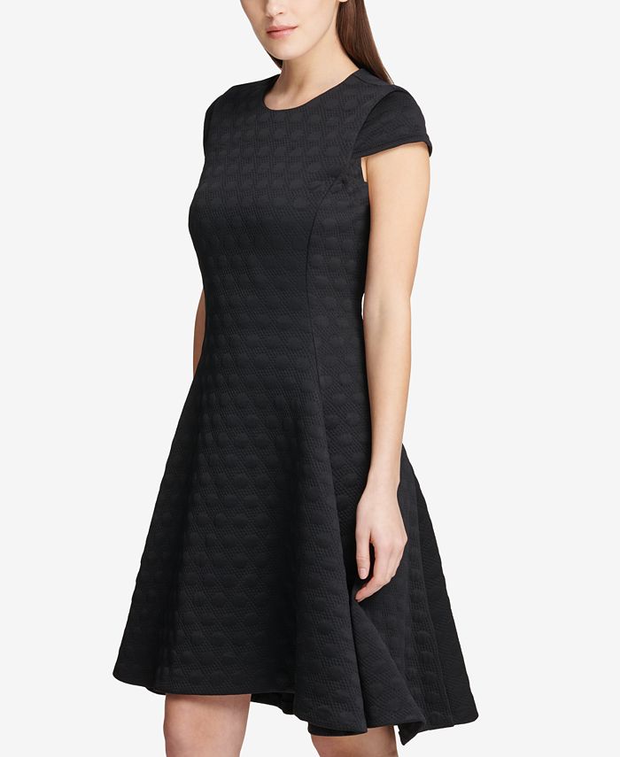 DKNY Textured Fit & Flare Dress, Created for Macy's - Macy's