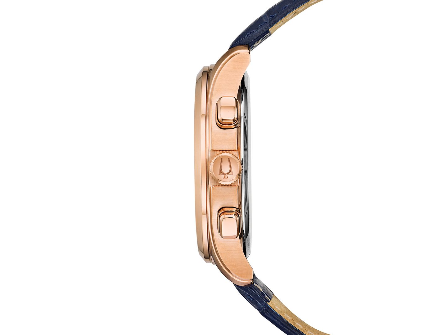 Мужские часы Bulova Chronograph Wilton Blue Leather Strap Watch 46.5mm — фото 2