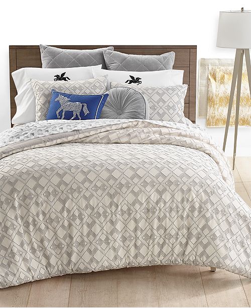 Martha Stewart Collection Whim by Martha Stewart Clip Jacquard 2-Pc. Twin Comforter, Created for ...