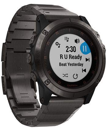 Garmin - Unisex fenix&reg; 5x Plus Gray Silicone Strap Smart Watch 51mm