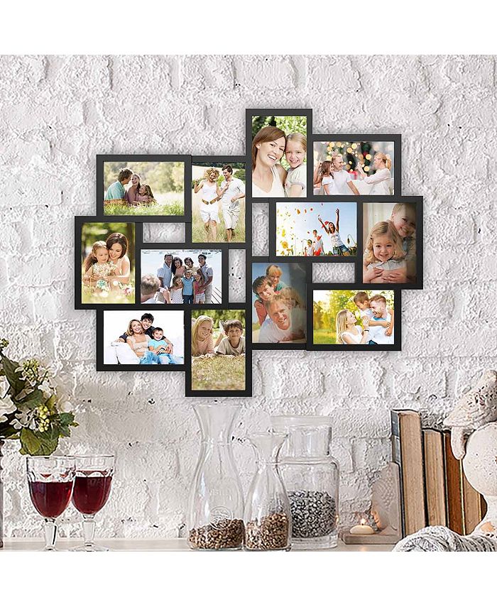 Trademark Global Collage Picture Frame with 12 Openings for 4x6 Photos ...