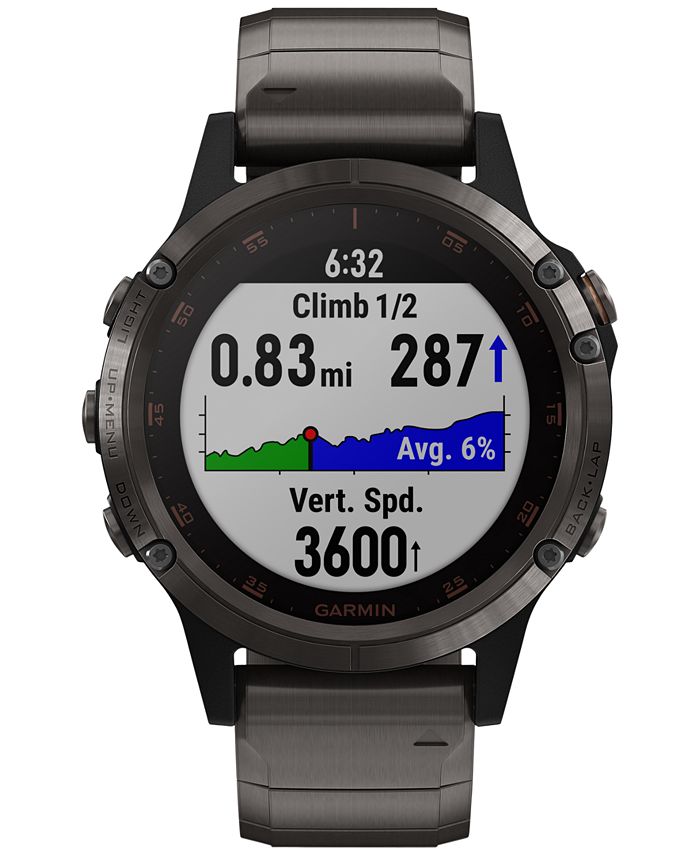 Garmin Unisex fenix® 5 Plus Titanium Band Smart Watch 47mm & Reviews - Macy's