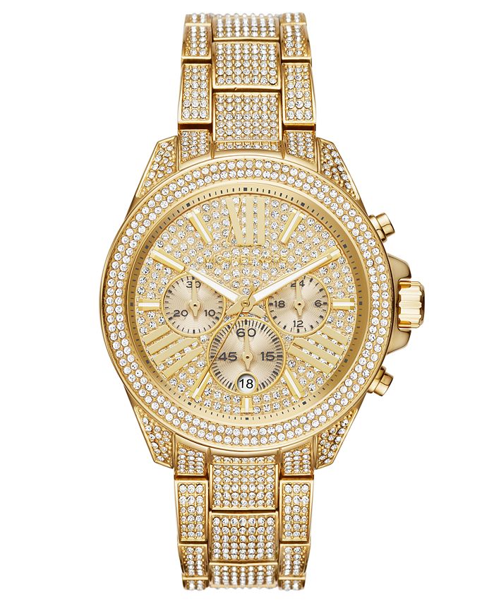 Michael Kors Women's Wren Gold-Tone Stainless Steel Bracelet Watch 42mm &  Reviews - Macy's