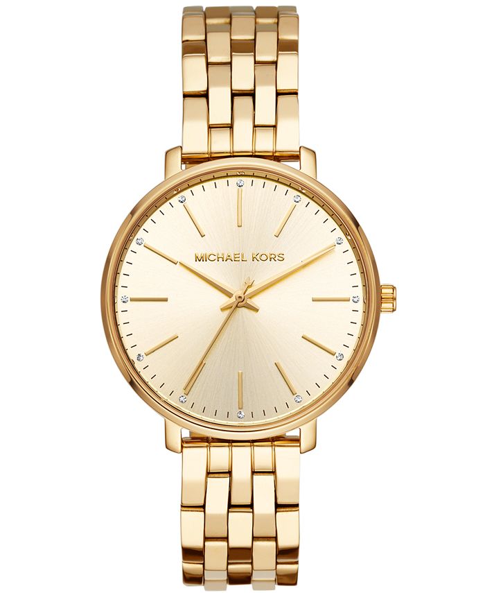 Michael Kors Women's Pyper Gold-Tone Stainless Steel Bracelet Watch 38mm &  Reviews - All Watches - Jewelry & Watches - Macy's