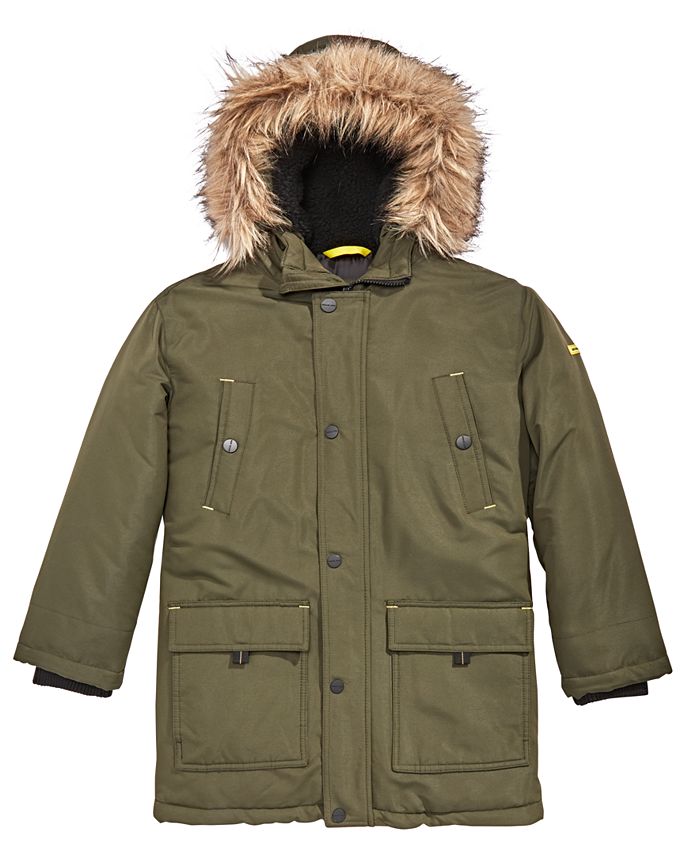 Michael Kors Little Boys Snorkel Hooded Coat with Faux-Fur Trim - Macy's