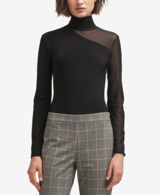DKNY - Mesh Turtleneck Bodysuit