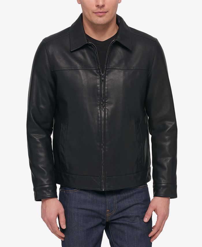 Tommy Hilfiger Men's Faux-Leather Jacket, Created for Macy's - Macy's