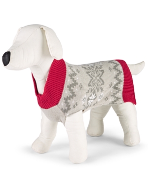 Family PJs Pet Fairisle Sweater Gray Medium