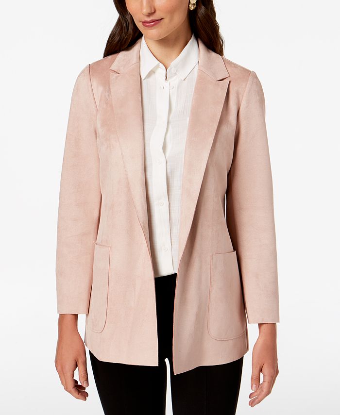Charter Club Woven Faux-Suede Blazer, Created for Macy's - Macy's