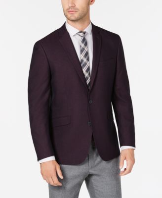 Kenneth Cole Reaction - Men's Slim-Fit Burgundy Shimmer Sport Coat
