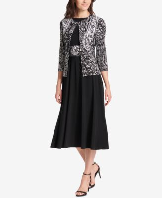 Jessica Howard Petite Paisley-Print Jacket & Midi Dress - Macy's
