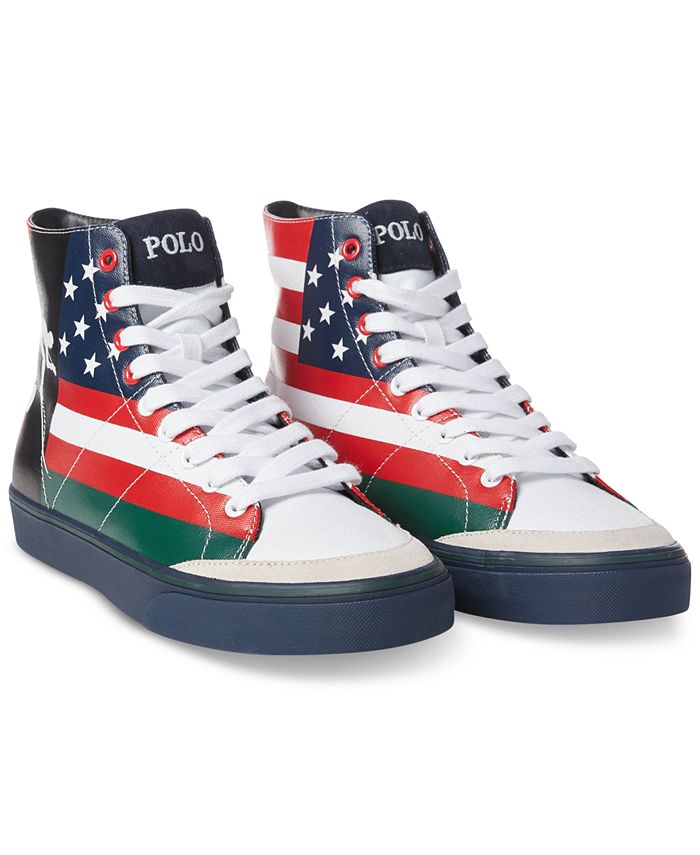 Polo Ralph Lauren Men's Solomon Flag-Print Sneakers, Created for Macy's & Reviews - All Men's