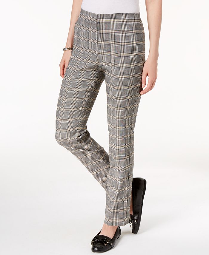 Charter Club Chelsea Plaid Pull-On Ankle Pants, Created for Macy's - Macy's
