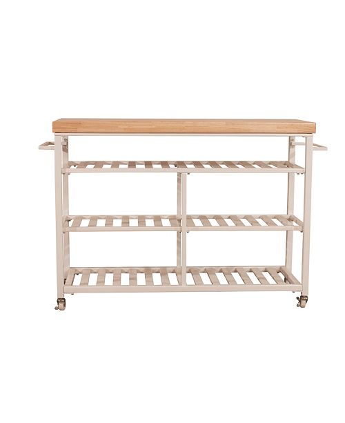 Hillsdale Kennon Kitchen Cart With Natural Wood Top Reviews