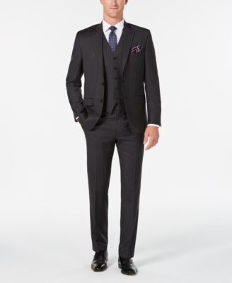 Lauren Ralph Lauren - Men's Classic/Regular Fit UltraFlex Charcoal Stripe Vested Suit