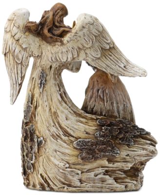 Woodcut Guardian Angel with Holy Family