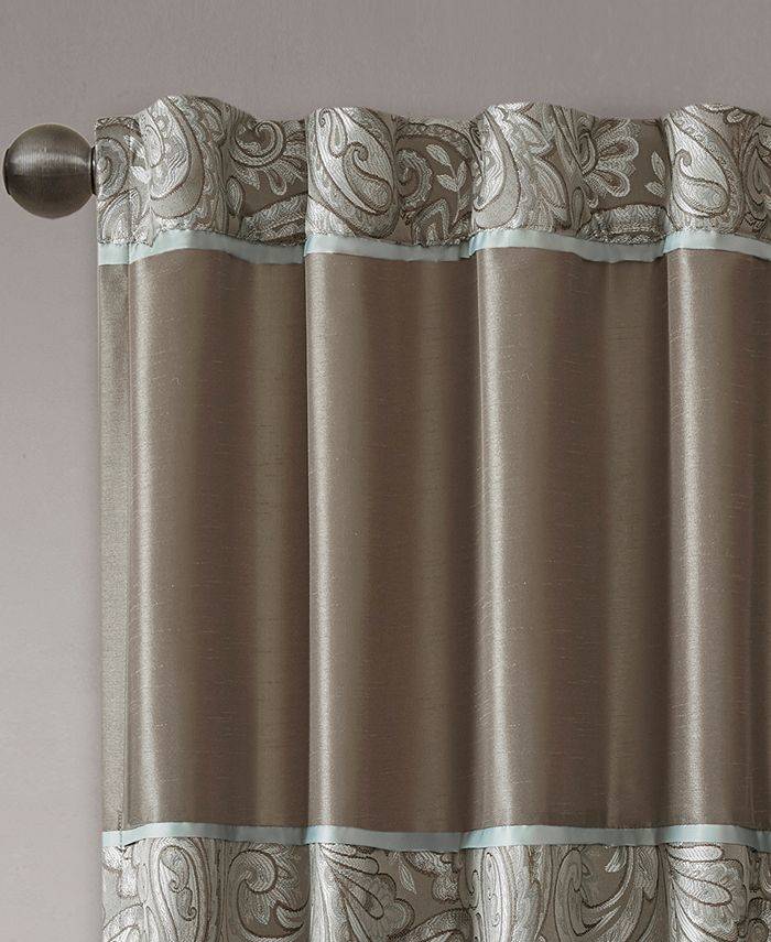 Madison Park Aubrey Jacquard Curtain Panel Pair, 50"W x 84"L Macy's