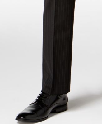 Tommy Hilfiger Men's Modern-Fit THFlex Stretch Black Pinstripe Suit Pants