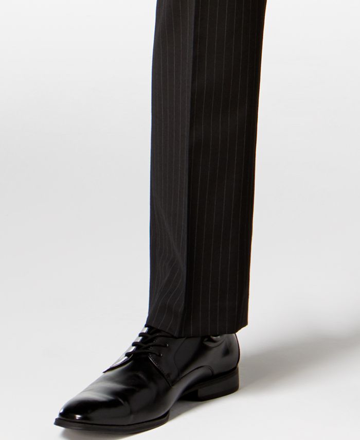 Tommy Hilfiger Men's Modern-Fit THFlex Stretch Black Pinstripe Suit ...