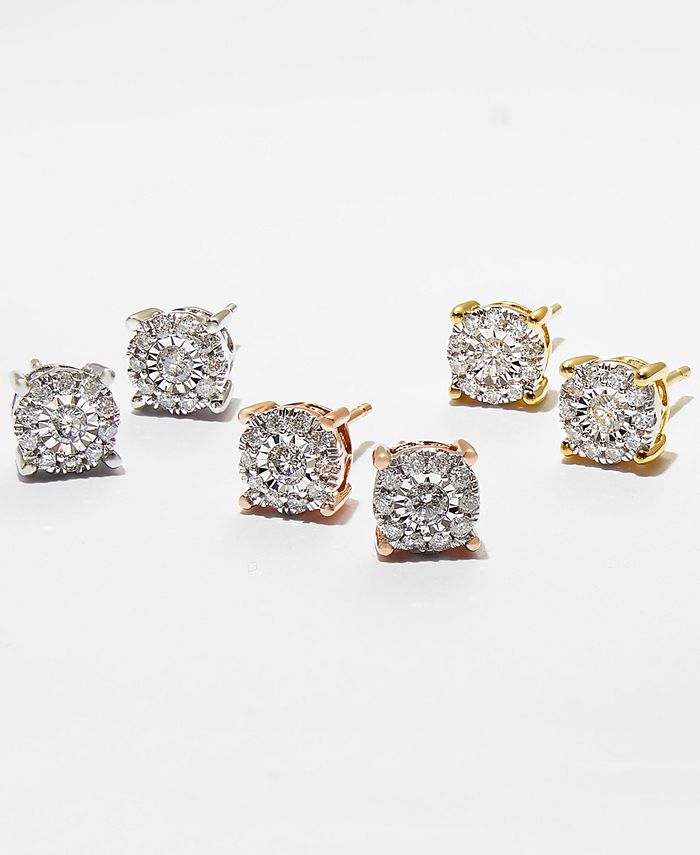 Macy's Diamond Stud Earrings (1/3 ct. t.w.) in 14K White, Yellow or