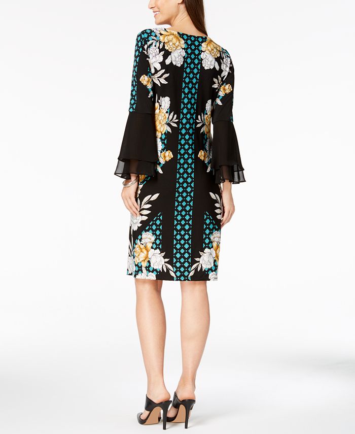 JM Collection Printed Keyhole Sheath Dress, Created for Macy's - Macy's