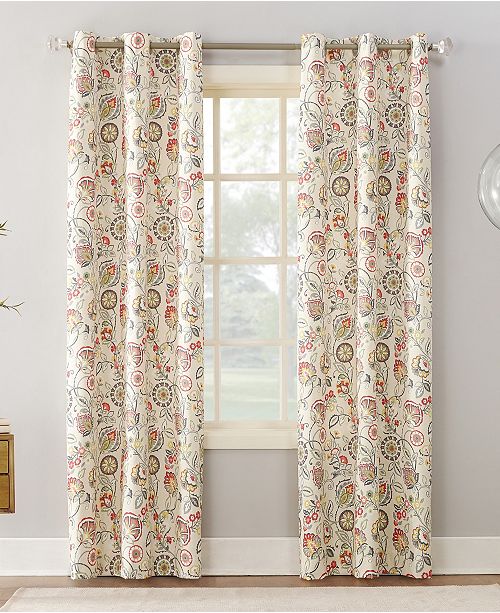 Sun Zero Jorah 40 X 63 Thermal Insulated Botanical Print Curtain