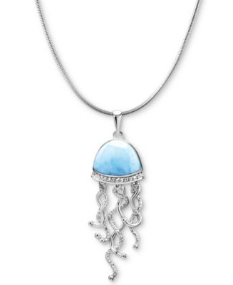 Marahlago Larimar & White Sapphire Accent Jellyfish 21