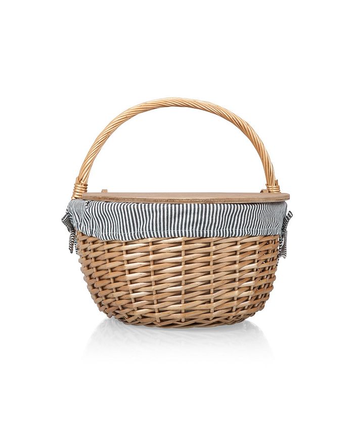 Picnic Time Country Navy & White Striped Picnic Basket Macy's