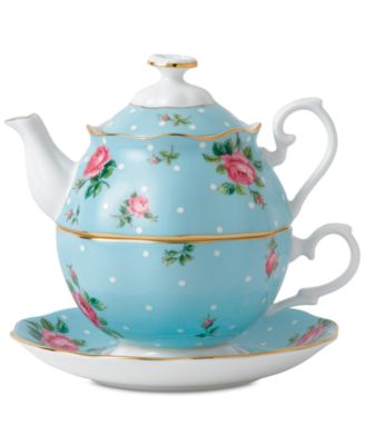 Polka Blue Tea For One Set