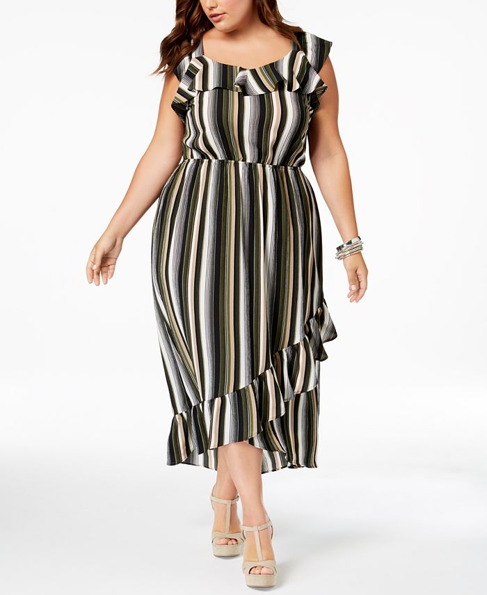 Plus Size Ruffle Hem High-Low Dress main image 0