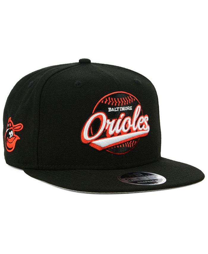 New Era Baltimore Orioles Black White 9FIFTY Snapback Cap - Macy's