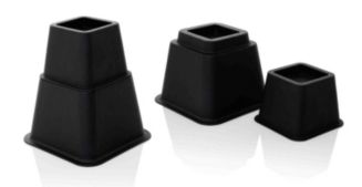 Home Basics 8 Piece Adjustable Bed Raiser Set, Black - Macy's
