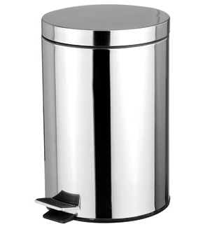 UPC 857198000813 product image for Home Basics 12 Liter Polished Stainless Steel Round Waste Bin, Silver-Tone | upcitemdb.com