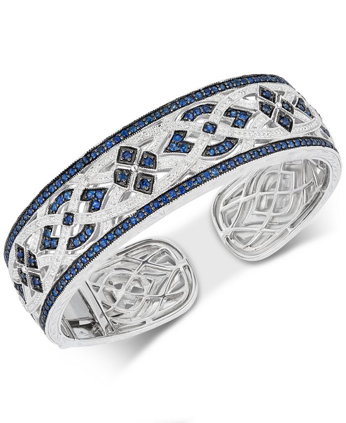 Macy's Sapphire (31/8 ct. t.w.) & Diamond (1/10 ct. t.w.) Bangle