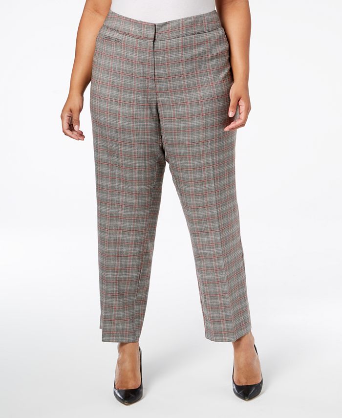 NY Collection Plus & Petite Plus Size Plaid Pants - Macy's