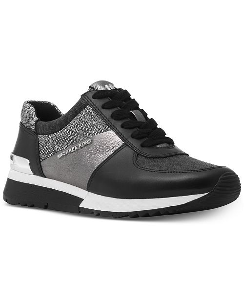 michael kors allie trainer sneakers black and gold