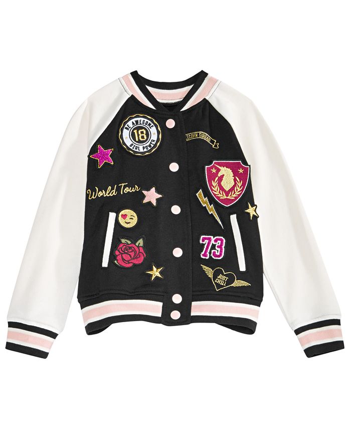 Epic Threads Little Girls Patches Varsity Jacket, Created for Macy's ...
