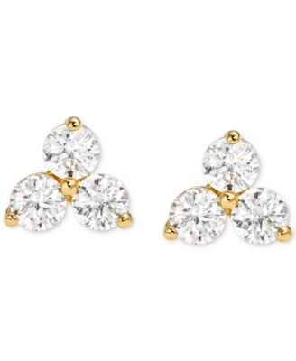 Michael Kors - Sterling Silver Crystal Trio Stud Earrings