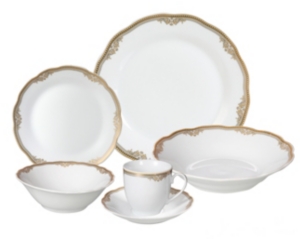 Lorren Home Trends Catherine 24-pc. Dinnerware Set, Service For 4 In Gold